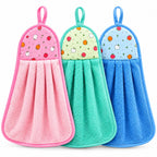 Gravon Set of 4 Hanging Microfiber Kitchen Towels – Soft, Absorbent & Quick Dry Hand Towels