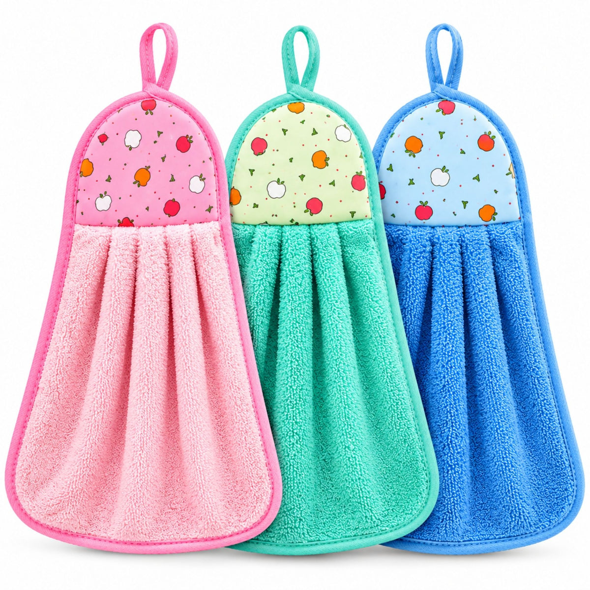 Gravon Set of 4 Hanging Microfiber Kitchen Towels – Soft, Absorbent & Quick Dry Hand Towels