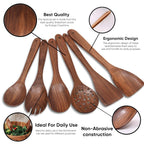 Gravon Premium Sheesham Wood Kitchen Utensil Set – 6 Pcs Wooden Spatula, Spoon & Turner Set