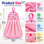 Gravon Set of 4 Hanging Microfiber Kitchen Towels – Soft, Absorbent & Quick Dry Hand Towels