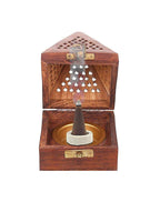 Gravon Wooden Dhoop Dani – Handcrafted Pyramid Incense Holder with Brass Lock