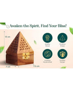Gravon Wooden Dhoop Dani – Handcrafted Pyramid Incense Holder with Brass Lock