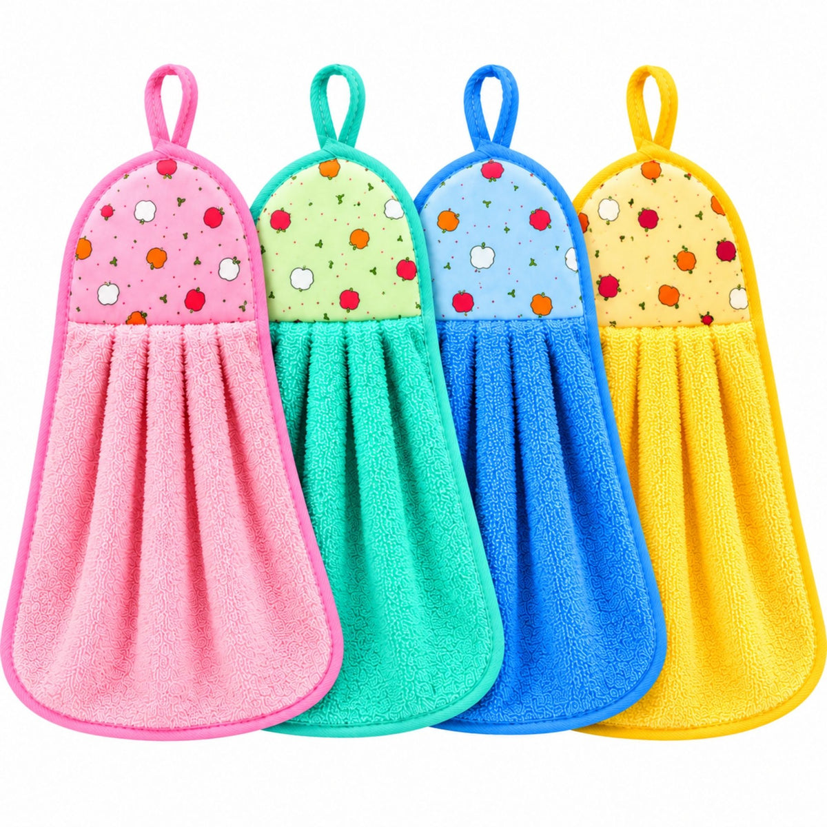 Gravon Set of 4 Hanging Microfiber Kitchen Towels – Soft, Absorbent & Quick Dry Hand Towels