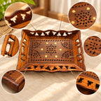 Gravon Sheesham Wood Serving Tray for Snacks, Fruits, Tea & Coffee