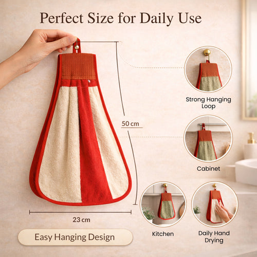 Gravon 200 GSM Microfiber Hanging Kitchen Towel with Loop – Soft & Absorbent Hand Towel