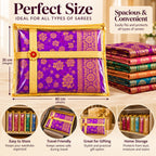 Gravon Premium PVC Saree Cover Pack of 10 with Gold Border – Transparent Saree Storage Bag