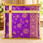 Gravon Premium PVC Saree Cover Pack of 10 with Gold Border – Transparent Saree Storage Bag