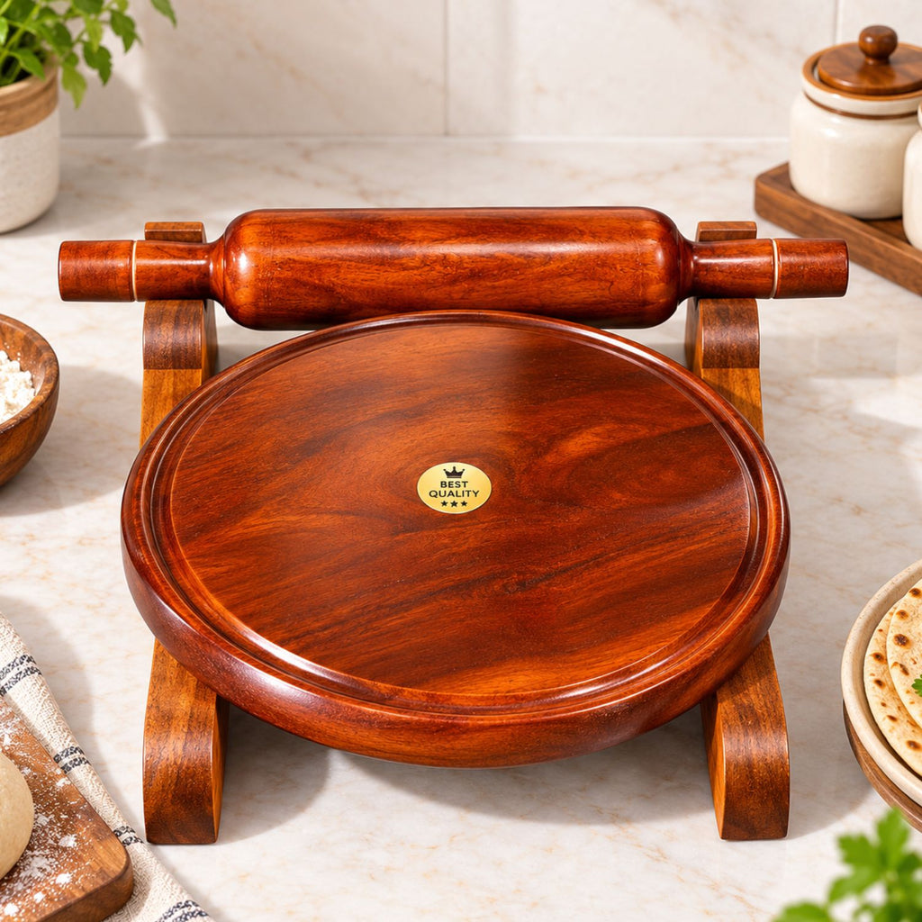 Chakla belan with stand sheesham wood