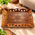 Gravon Sheesham Wood Serving Tray for Snacks, Fruits, Tea & Coffee
