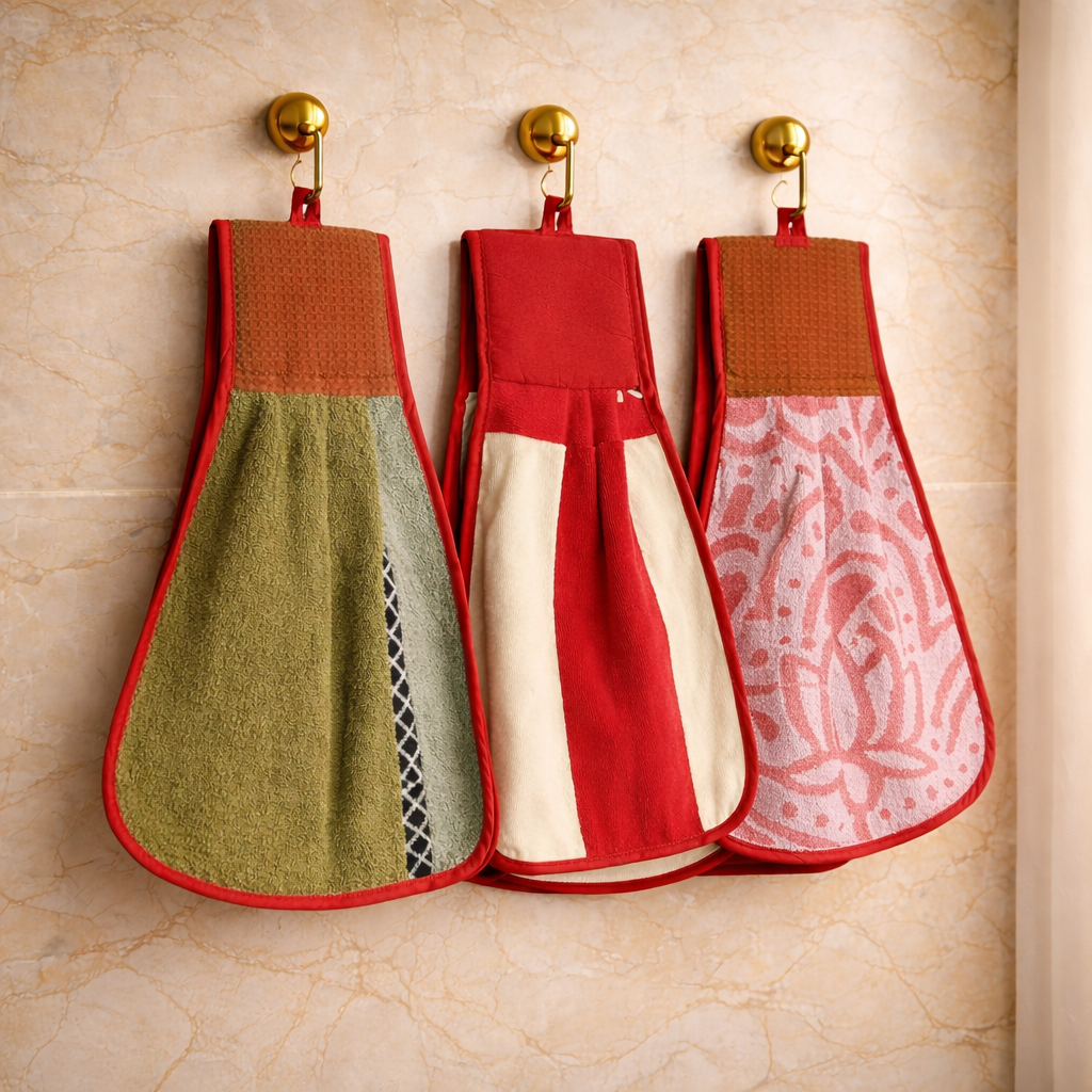 Gravon Set of Hanging Kitchen Towels – Soft & Absorbent Hand Towels for Kitchen & Home
